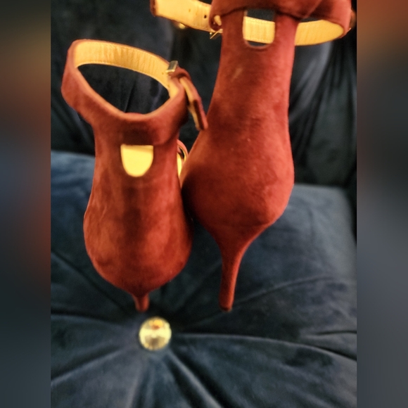 NWT Stuart Weitzman Nudist 75 Cylinder Sandal - Burgundy Suede Size US 10 M - Picture 2 of 9